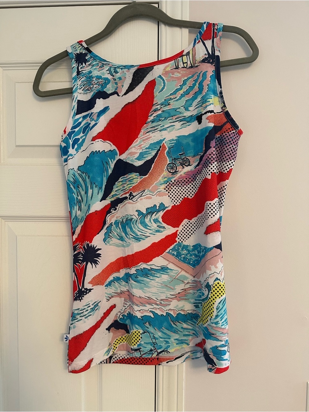 adidas Multicolor Tropical Print Tank Top with White Trefoil - Picture 2 of 4